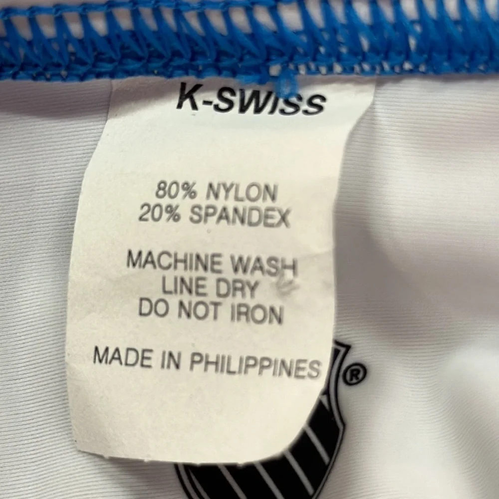 K Swiss Cycling Short 2 Ocean/White 40+ UV Protection Nylon/Spandex NWT Medium